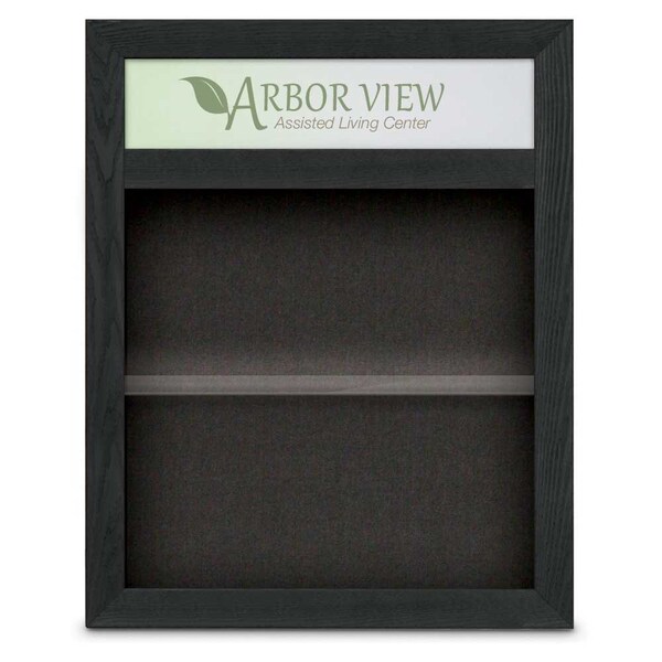 United Visual Products Outdoor Enclosed Combo Board, 42"x32", Satin Frame/Grey & Medium Grey UVCB4232OD-GREY-MEDGRY - main
